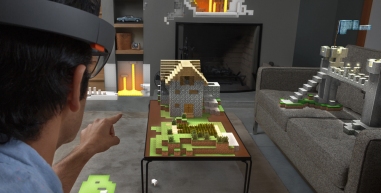 That's how Minecraft looks like through the Microsoft HoloLens. Wicked!